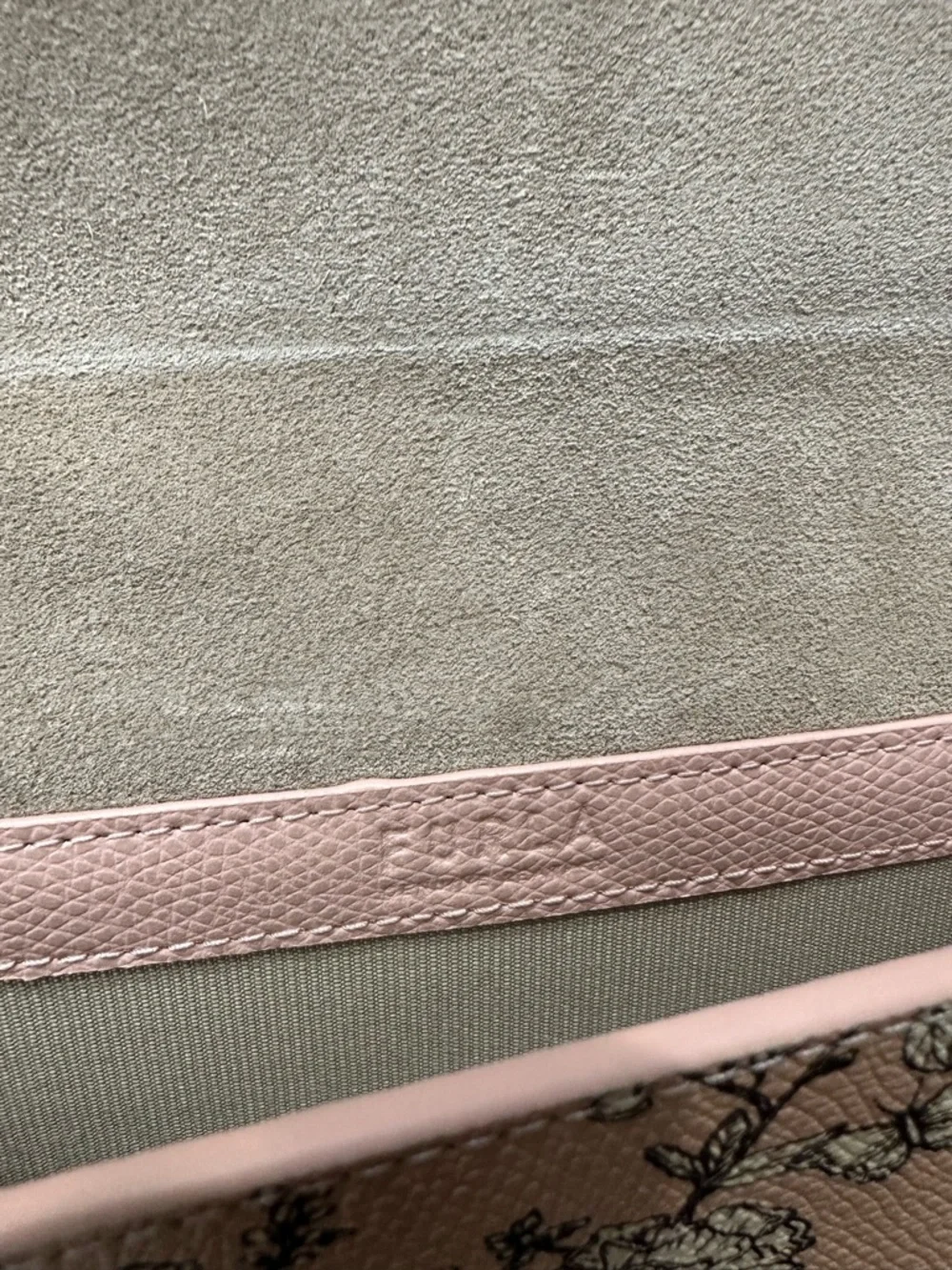 Furla Floral Leather Wallet on Chain / Crossbody Clutch - Picture 12 of 13